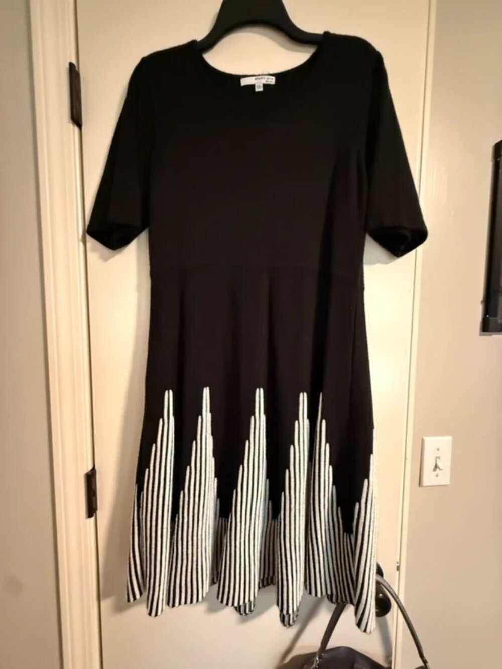 Studio One New York PXL Black & White Knit Midi Dress Plus Size